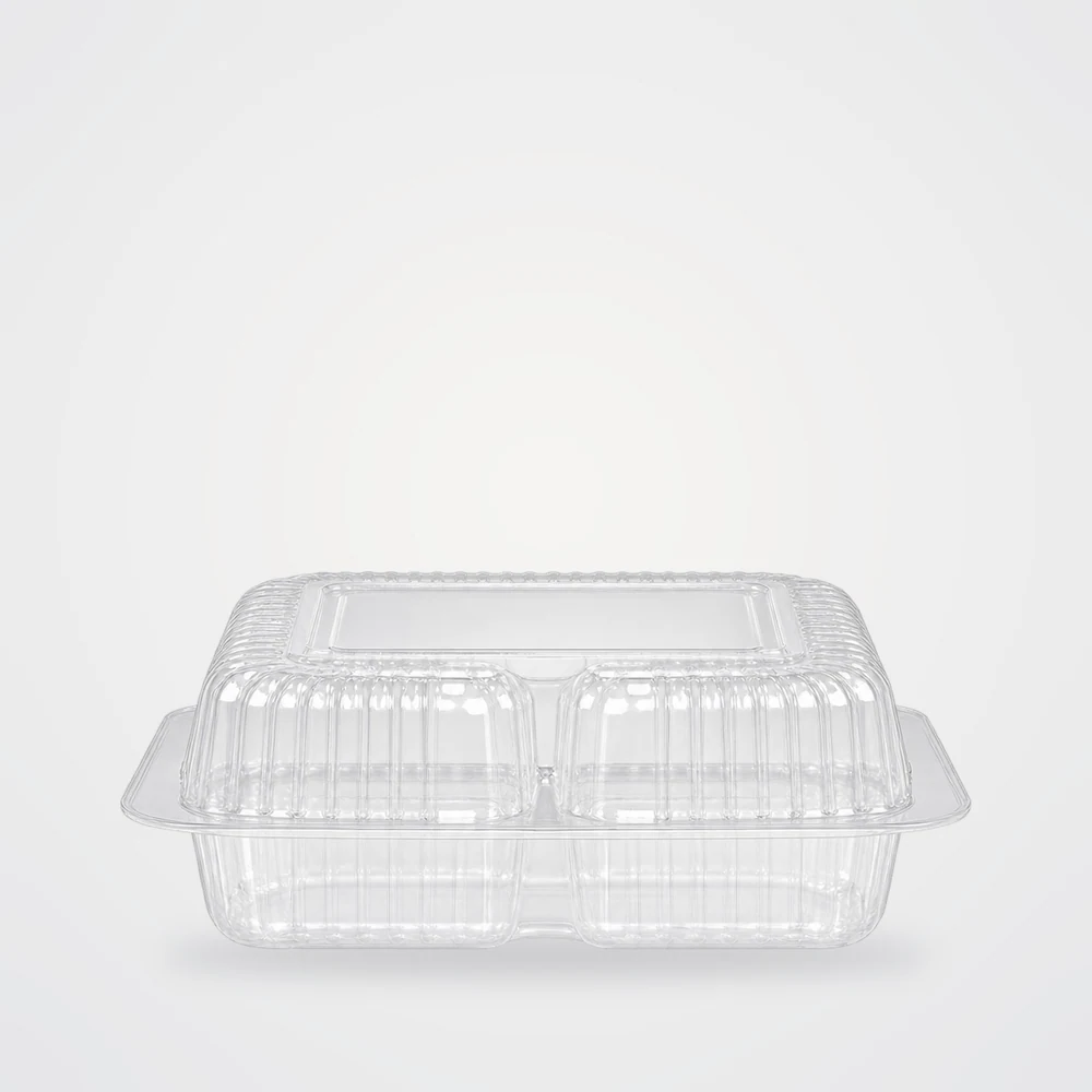 Bandeja Doble Mediana Transp. PC-732 Plasticlear 500 Unds/1